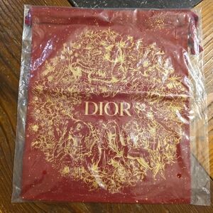 Dior Beauty Lunar New Year Red & Gold Drawstring Bag--NIB